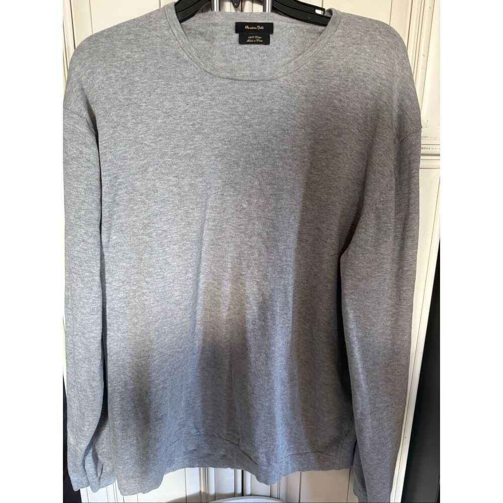Mossimo Dutti Women's Heather Crew Neck Cotton Long Sleeve Tee Gray Large